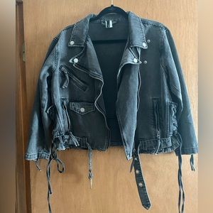 Denim motor style jacket